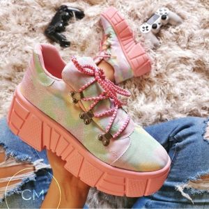 Tenis de plataforma modelo dulce algodón