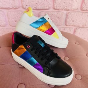 Tenis arcoíris metálico