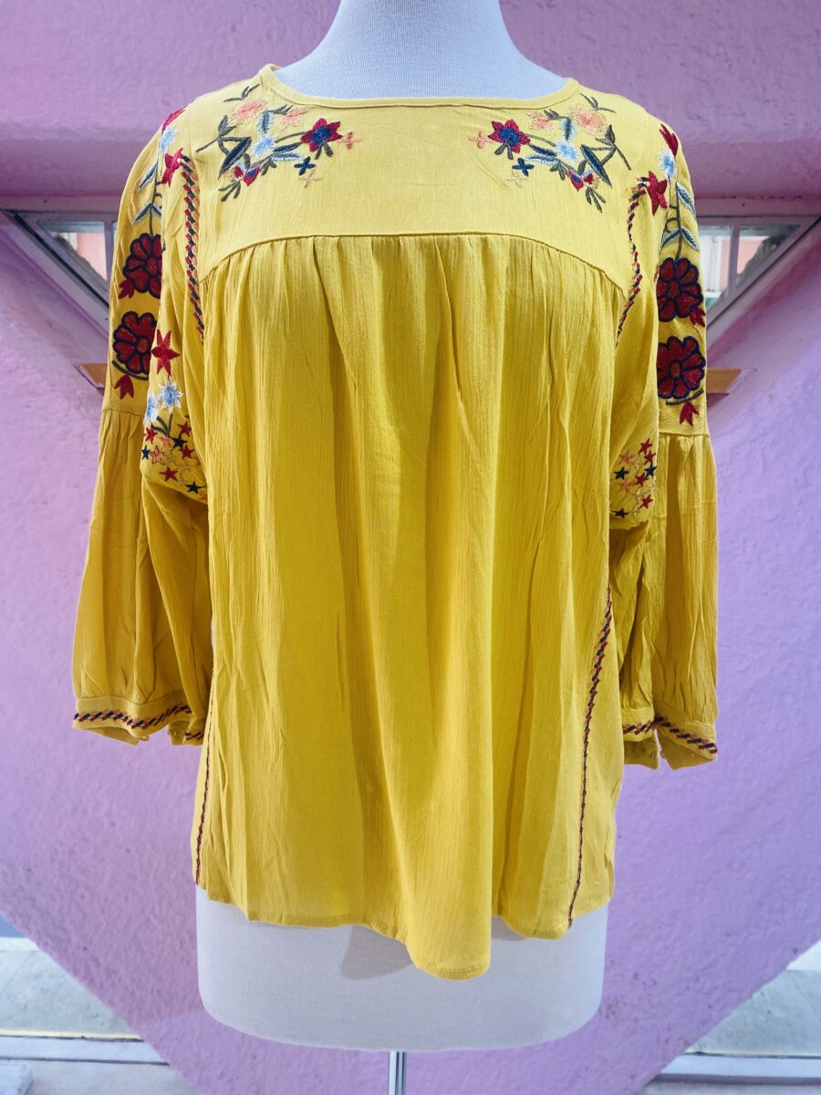 Blusas estilo Boho bordadas con diseño de flores - Imagen 5