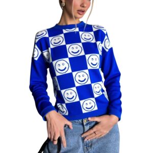 Suéter HappyFace cuadros con perlas