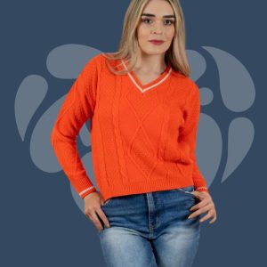 Suéter de punto cuello V