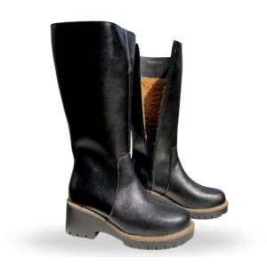 Bota alta con forro de borrega modelo Maria (negro)