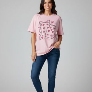 Playera oversize estampado cartas